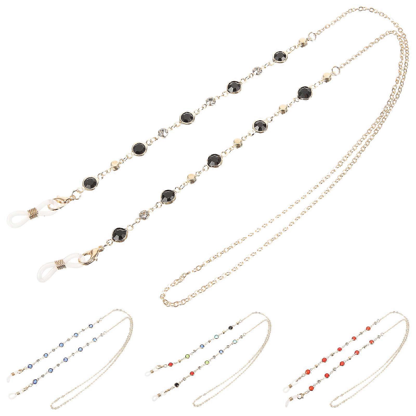 Elegant Beaded Eyeglass Chains Multi-Functional Necklace Compatible For Women Assorted Color 4Pcs