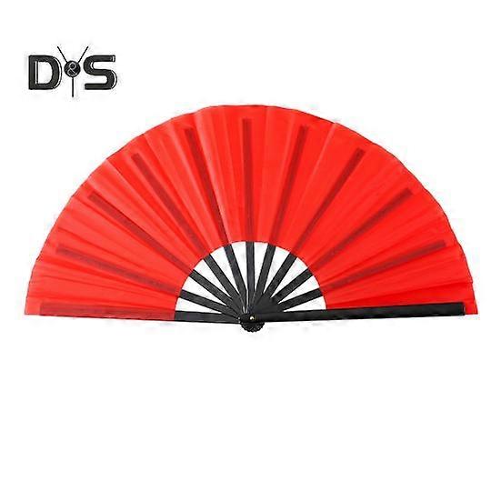 Folding Fan Pure Color Strong Fan Bone Lightweight Retro Style Kung Fu Fan Tai Chi Fan Chinese Dance Fan Party Decoration Fan