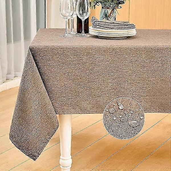 Camel Rectangular Tablecloth Linen Effect Washable and Waterproof Tablecloths Table Decorations Faux Linen Waterproof Tablecloths Home Outdoor