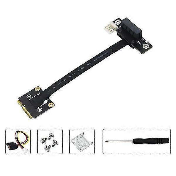 כבל מתאם מיני PCIe ל-PCIe 1x, מחבר חשמל 270 מעלות, 4 פינים למאריך