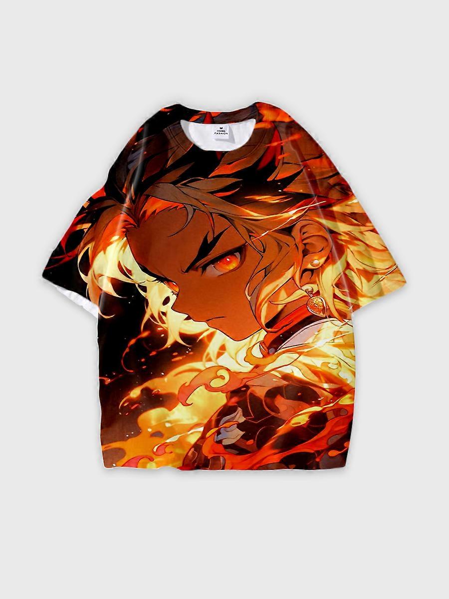 T-shirt round neck Character Pattern loose short sleeve P795