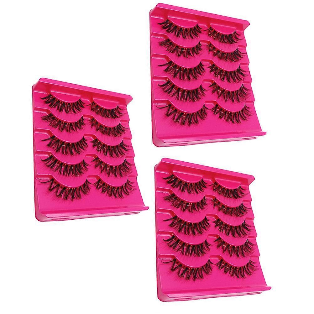 Natural Black MultiLayer Eyelashes with Transparent Stem for Decor Ultra Soft and Reusable 15 Pairs