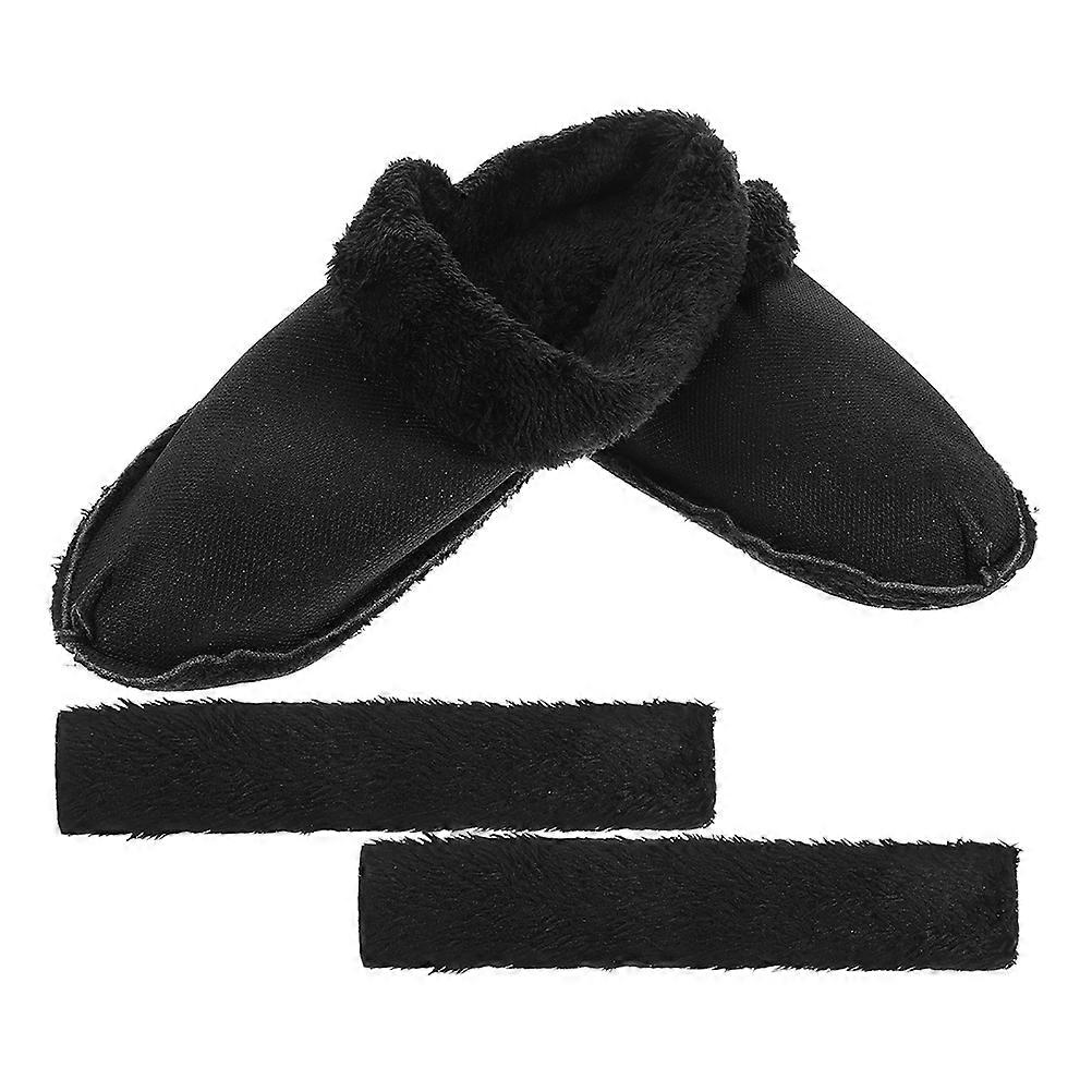 Cozy Plush Insoles for Shoes with Removable Black Liners Winter Fuzzy Inserts for Home Use 7.5 x 4.3 inches