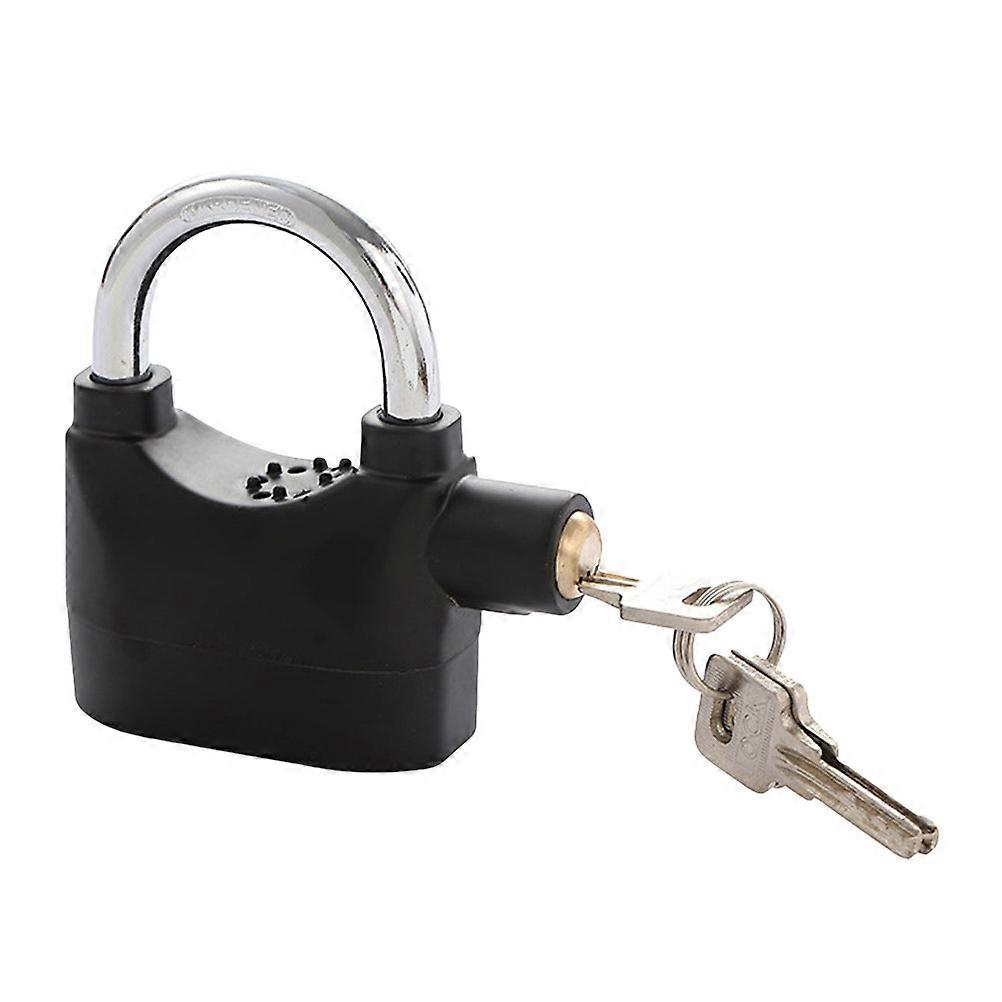Black Motorcycle Lock with Siren Made of Aluminium Alloy for Protecting Motorbike Lightweight and Anti Rust 5.9 Inches