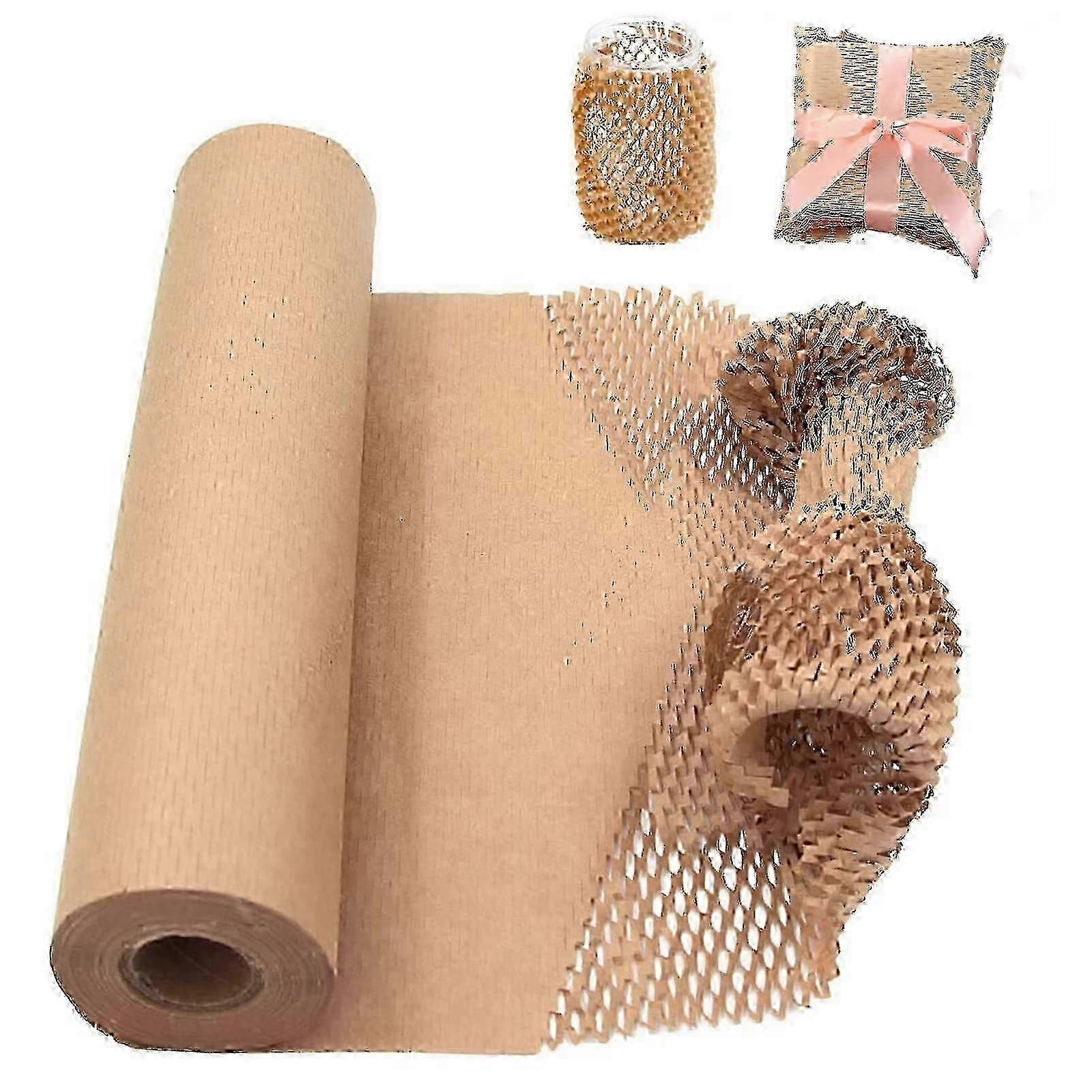 Protective Kraft Honeycomb Packaging Roll 50m x 40cm for Fragile Items & Moving Boxes