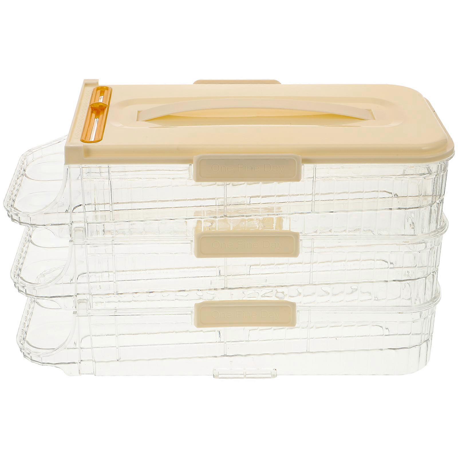 White Plastic Egg Rolling Holder for Fridge with Multilayer Design and Transparent .8 Inches
