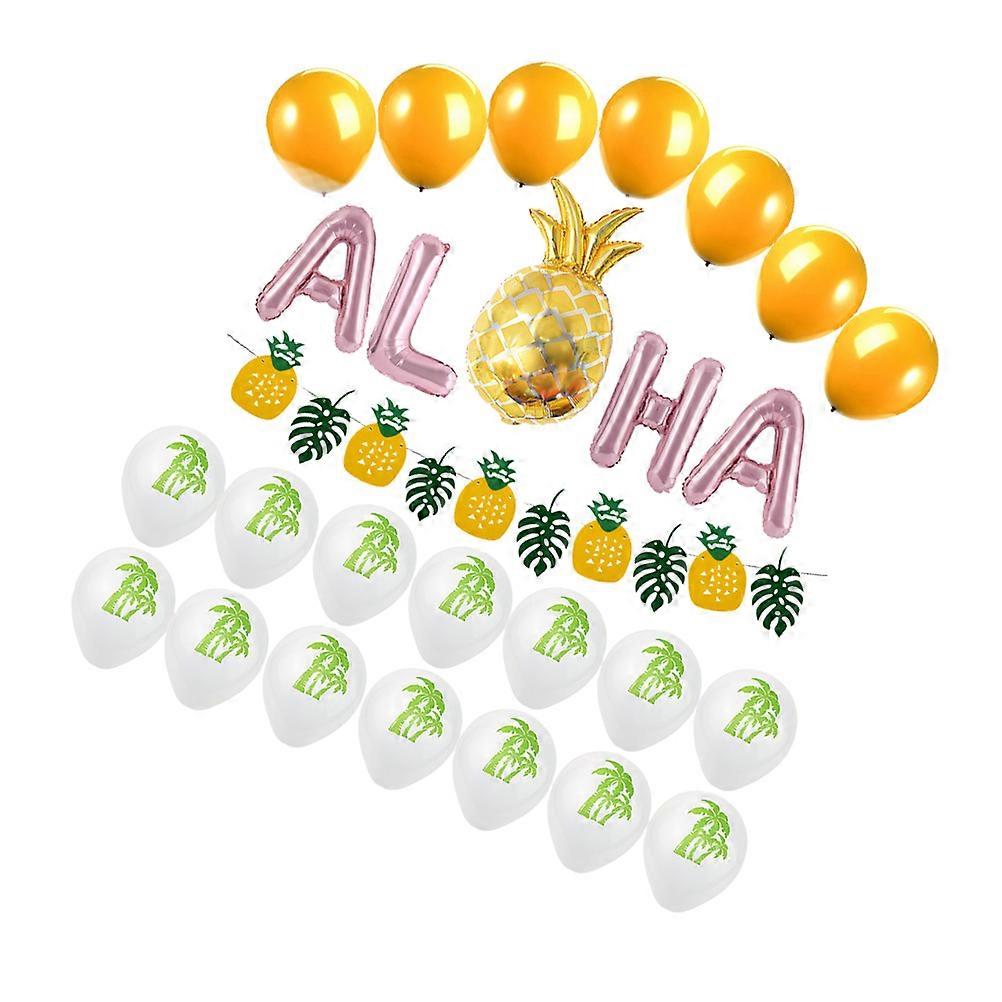 Colorful Latex Balloons Including Pineapple Garland Ideal For Creating Backdrop For Beach Party Celebrations 1 Set