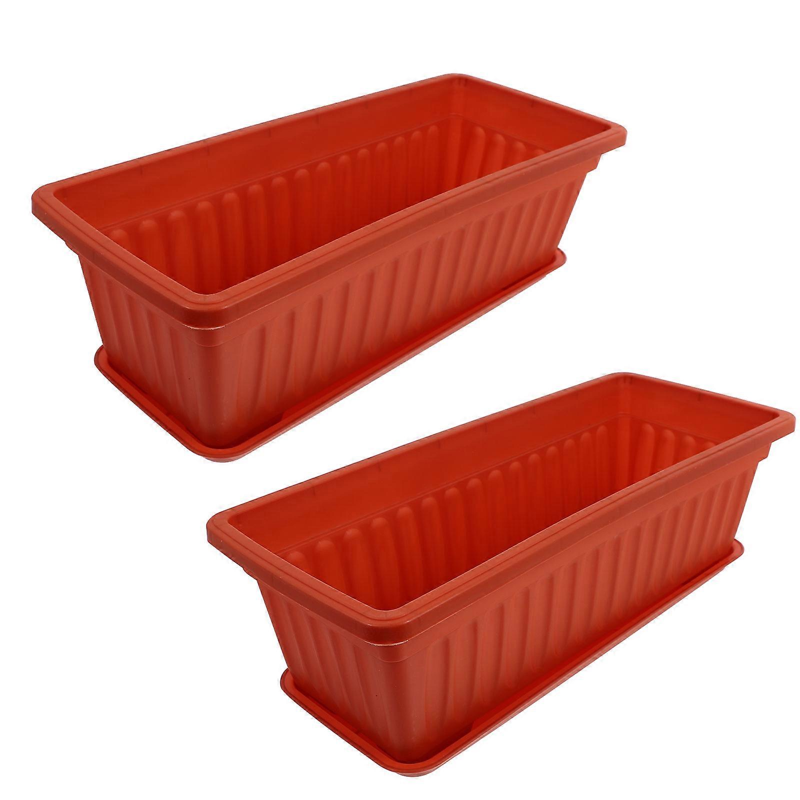Vegetable Planter Gardening Pots For Vegetables Round Brick Red Air Permeability Drainage 2Pcs