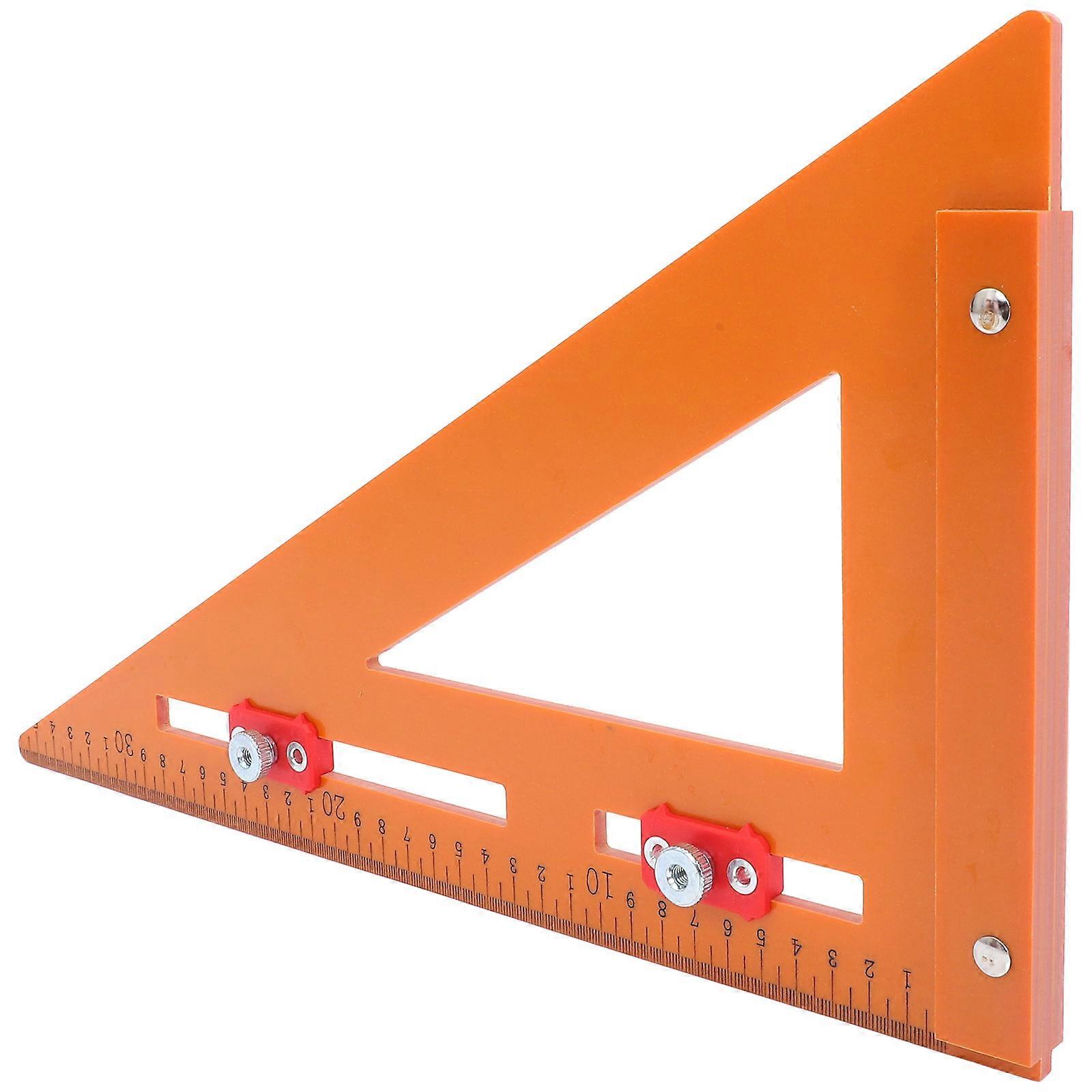 Orange Bakelite Measuring Ruler for Woodworking with Clear Numbers and Sturdy Construction 90 Degree
