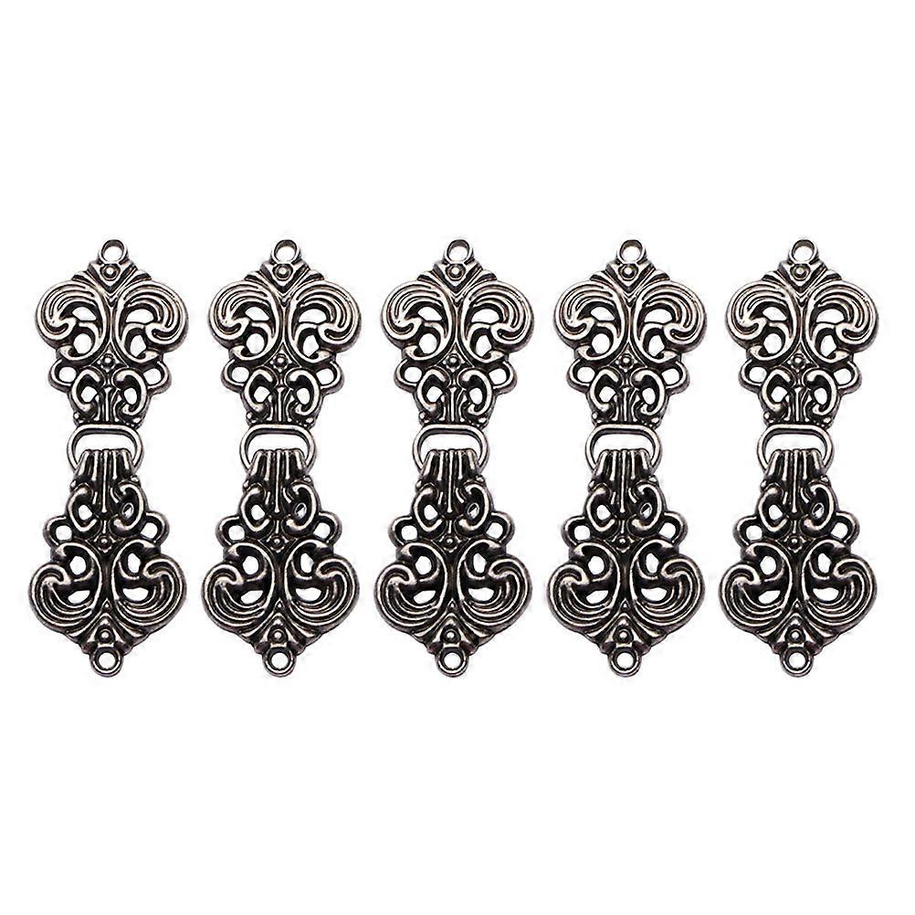5 Pairs Vintage Sew Buckles with Cutout Design, Smooth Surface, Easy to Use, Retro Style Clothing Fasteners for Cheongsam and Decorative Outfits