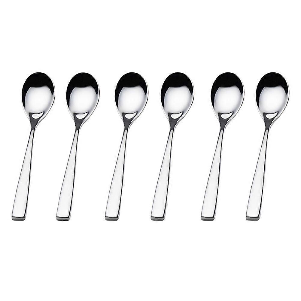 Latte Spoon Creative Stainless Steel Teaspoon For Home Use Silver 6Pcs