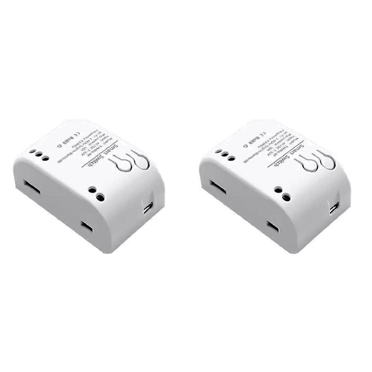 2X 1CH Smart Switch 7-32V AC DC WIFI Tuya Remote Control 433 Light Switch 10A Rele Relay Self-Lockin