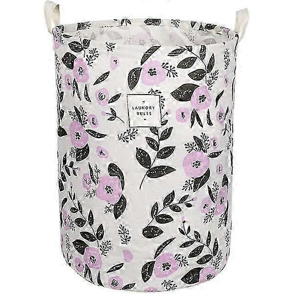 Printed Cotton Linen Laundry Basket - Foldable UK Home Storage Solution