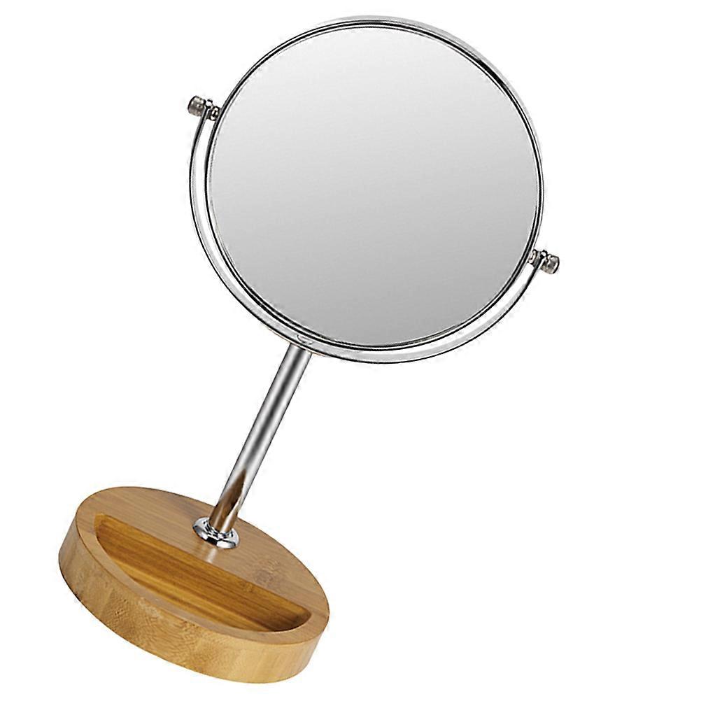 Here's a well structured and engaging product description for your **Desktop Makeup Mirror with Bamboo Wood Base Double Sided Vanity Mirror for