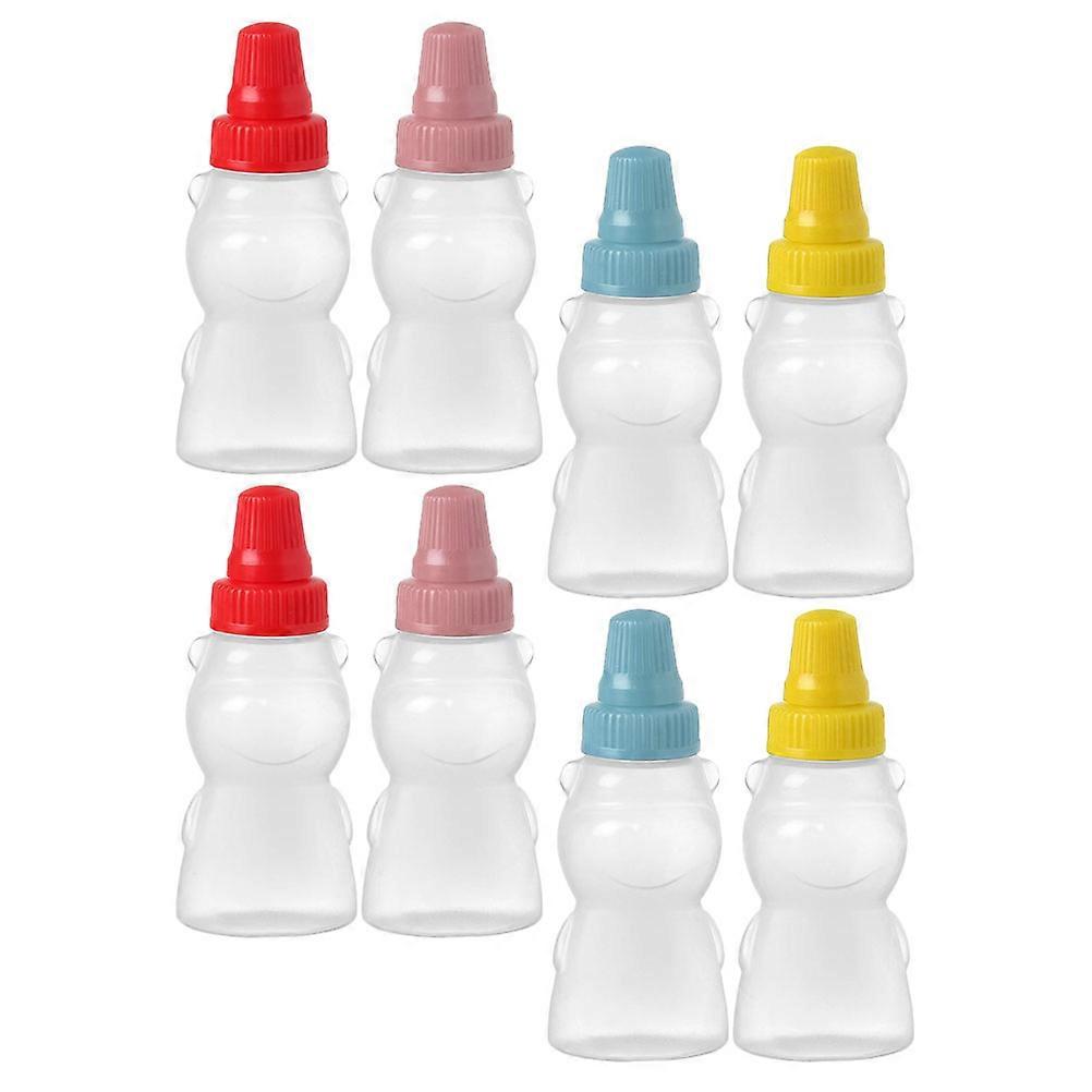 8pcs Bear Shaped Condiment Bottles for Ketchup, Honey & Salad Dressing – Cute, Portable Sauce Containers for Home, Outdoor & Lunch Boxes