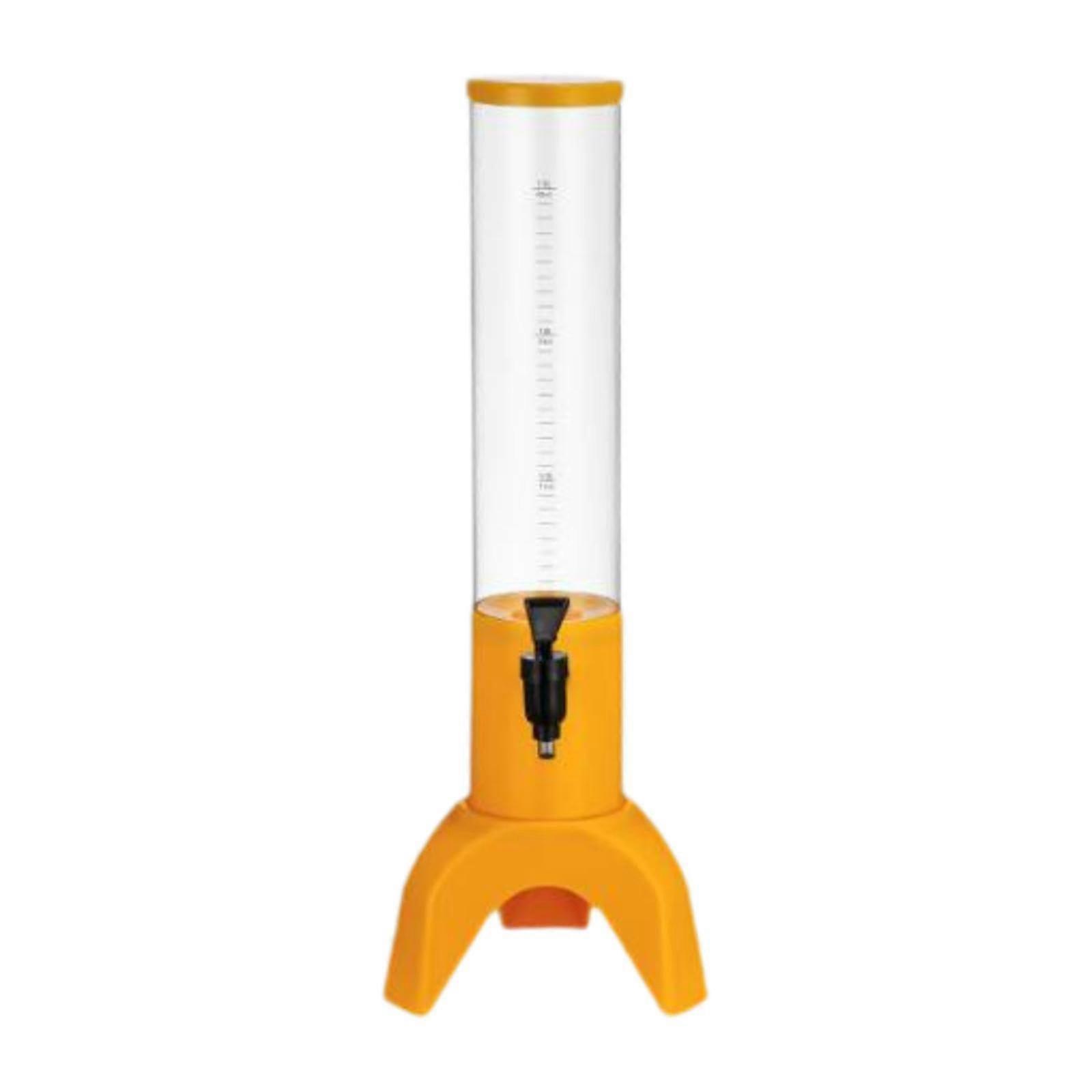 Beverage dispenser with tap, for spirits events, easytoclean beer dispenser for Father's Day parties, games, yellow, 1.5 L
