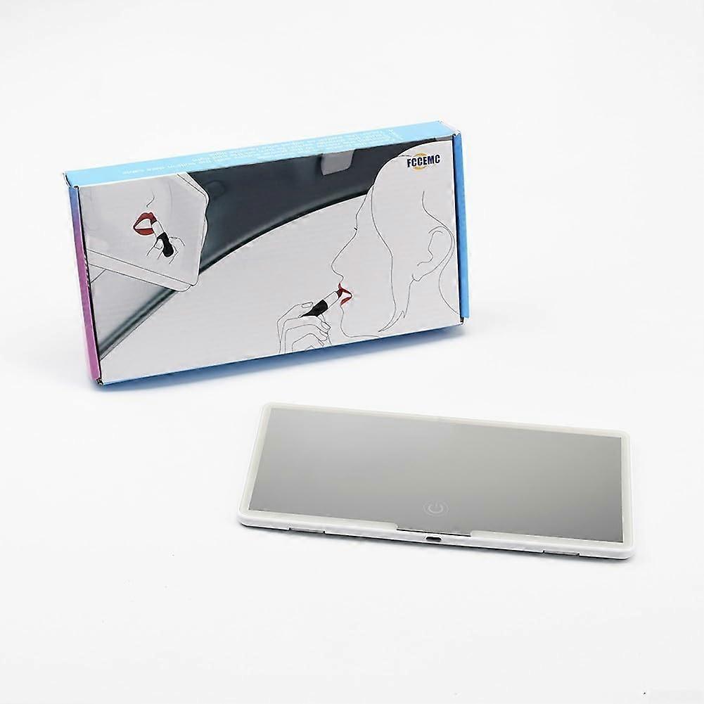 Three-Mode Auto Makeup Mirror with Sunshade, Touchscreen Controls, Dimmable LED Lights, White Color
