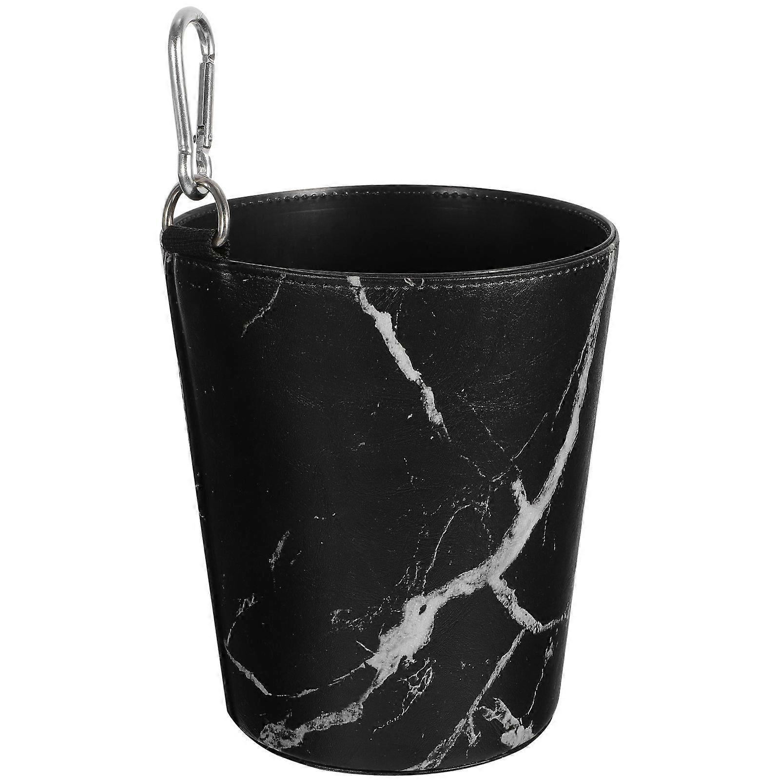 Car Rubbish Can Black Round Vehicle-Mounted Garbage Bin For Drivers In Nordic Style 1Pc