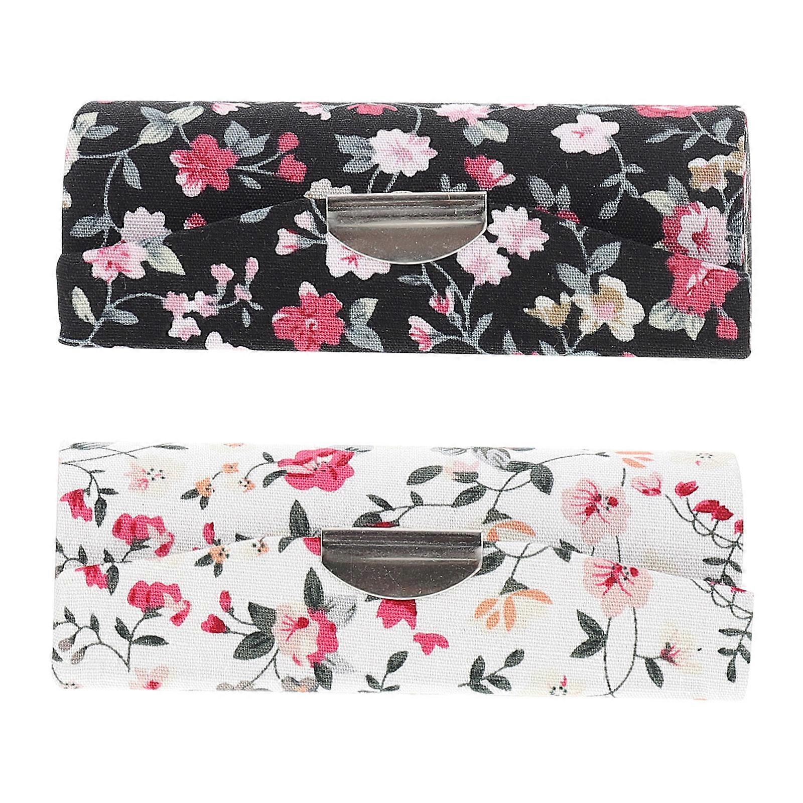 Portable Lipstick Box Cloth Case for Storage Use 2Pcs Lipstick Cases Holder