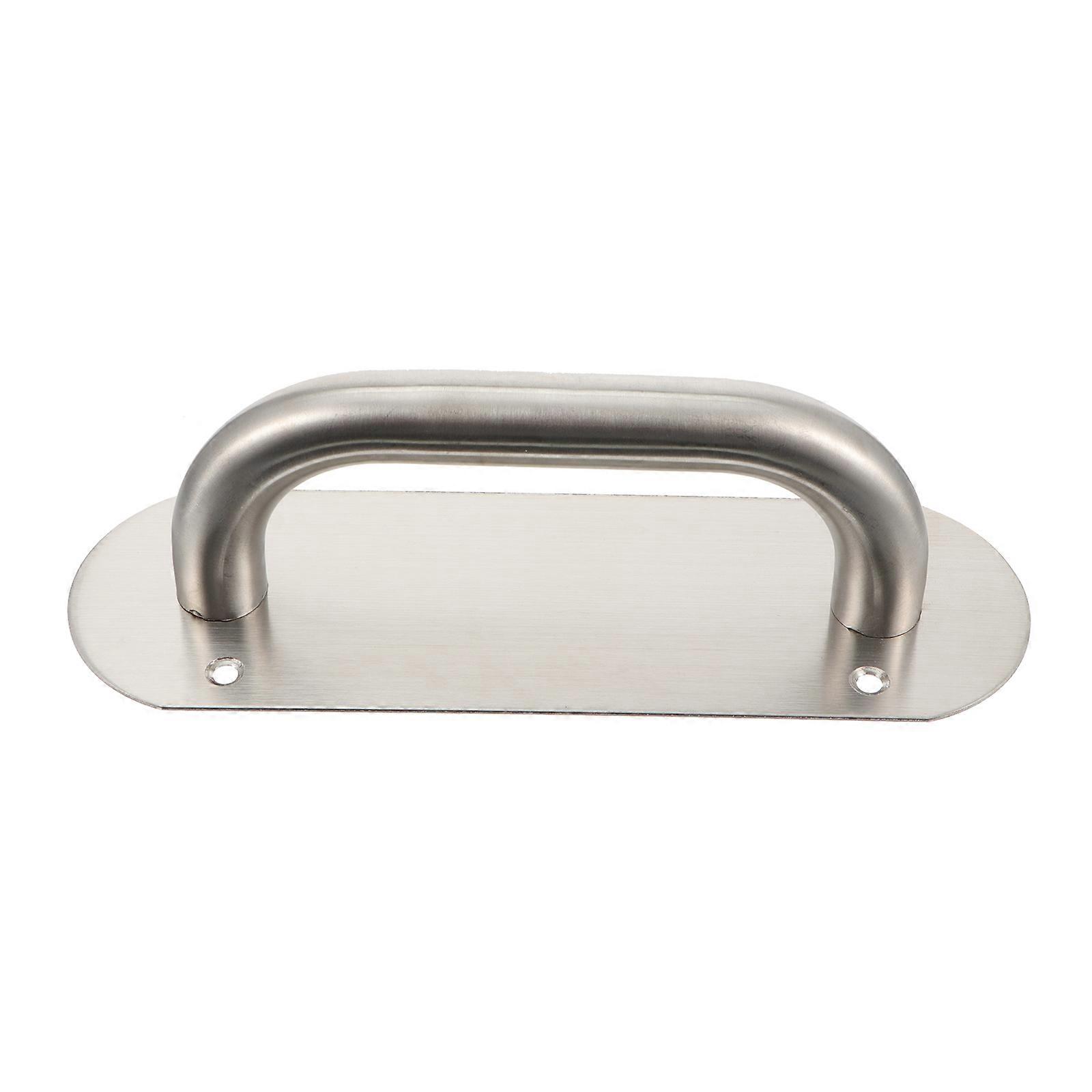 Stainless Steel Door Handle Pull Plate 1 Set Commercial Door Handle Puller Silver