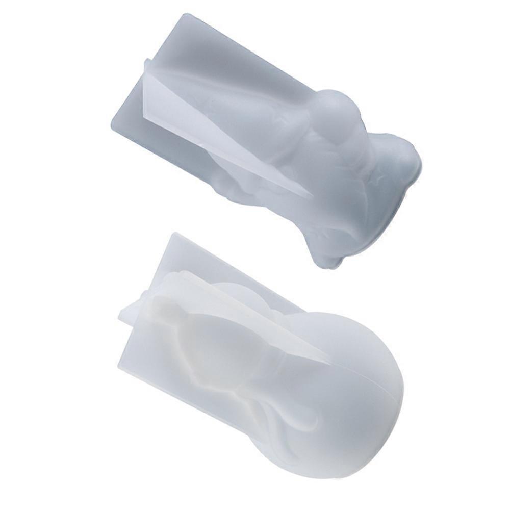 Epoxy Resin Mold 2Pcs Snowman Shape Christmas Celebration DIY Crafts Tool Recyclable Silicone Material