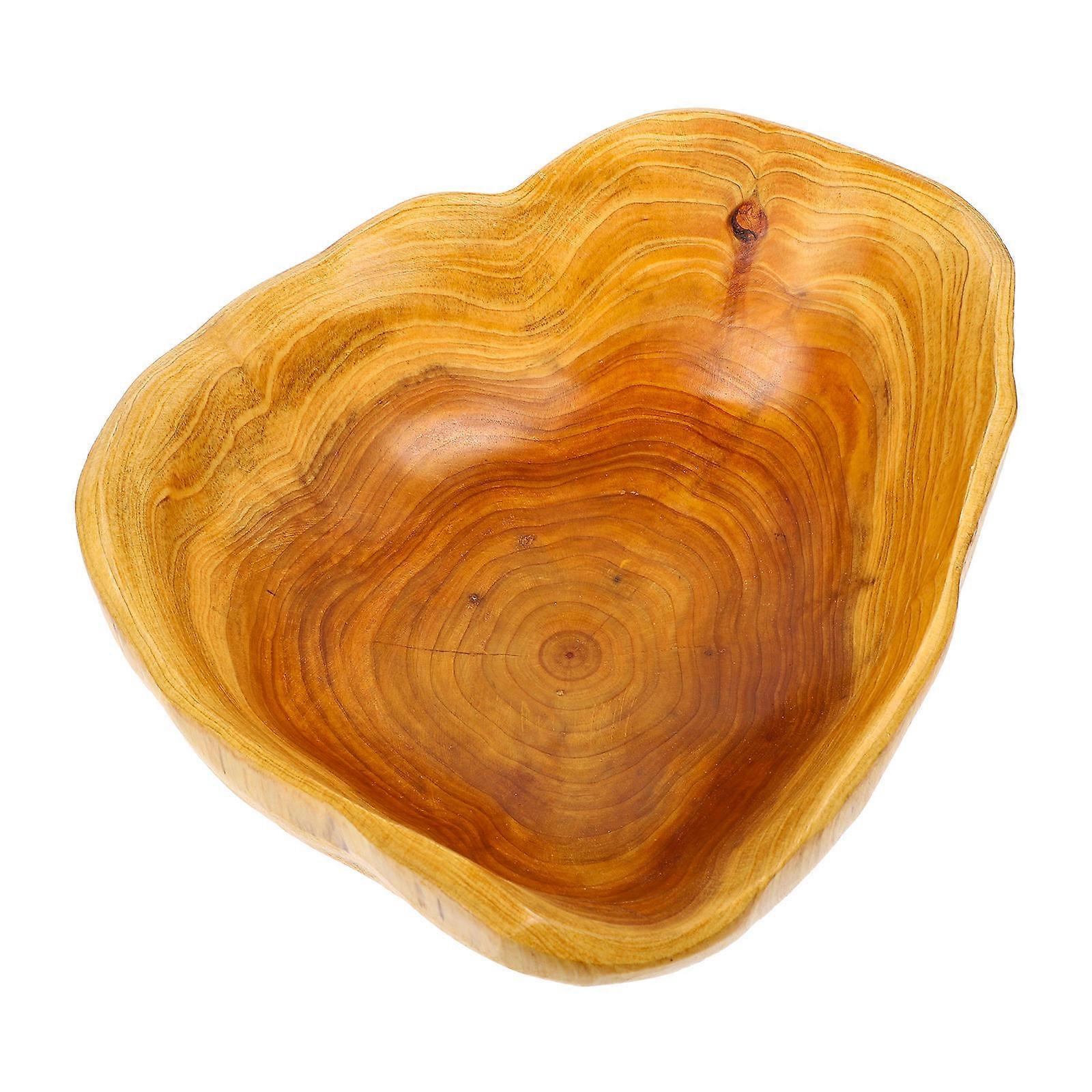 Rustic Wood Tray Decorative Fruit and Bread Storage Tray for Weddings Light Brown Irregular Shape 1Pcs