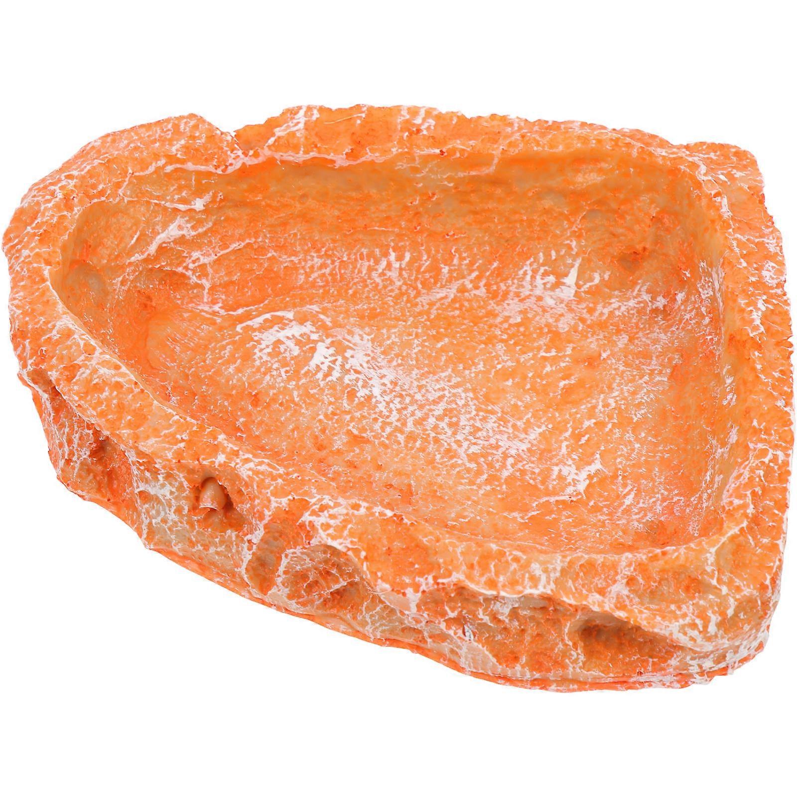Resin Reptile Water Bowl for Pet Use Lifelike Appearance Multifunctional Food Container