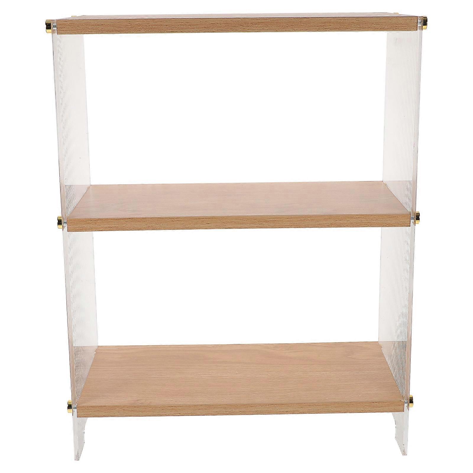 Desktop Shelf Organizer Wooden Acrylic Display Shelf Minimalist Design Ideal For Home Decor 40.00X34.00X15.00CM Organization 1Set