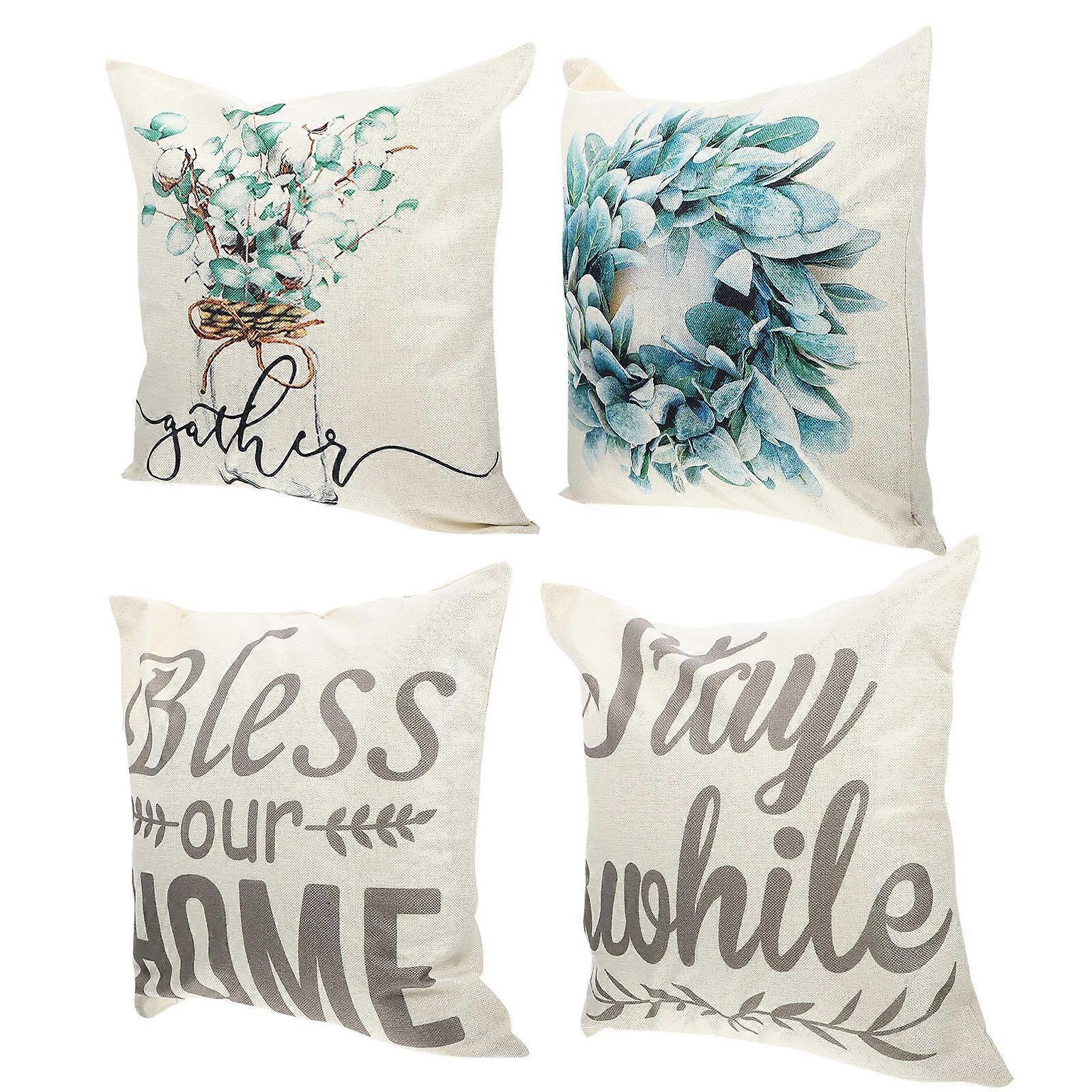 Linen Pillowcases 4Pcs Square Pillow Covers For Family And Friends Creating A Cozy Atmosphere During Spring Festivals