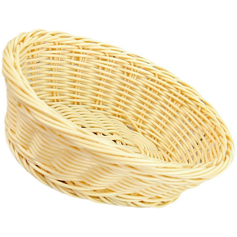 Woven Snack Storage Basket For Home Organization In Beige Made Of Lightweight PP Material 1Pack