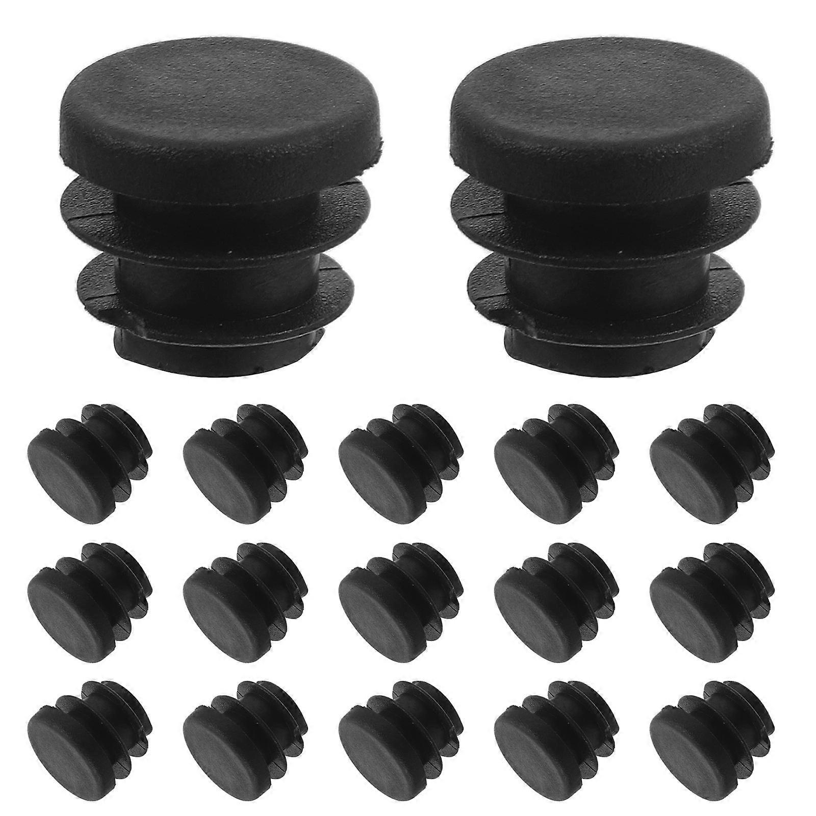 Furniture Protection Caps for Tubes Black Round Plastic Plugs with Stable Support and Easy Installation 30 Pieces