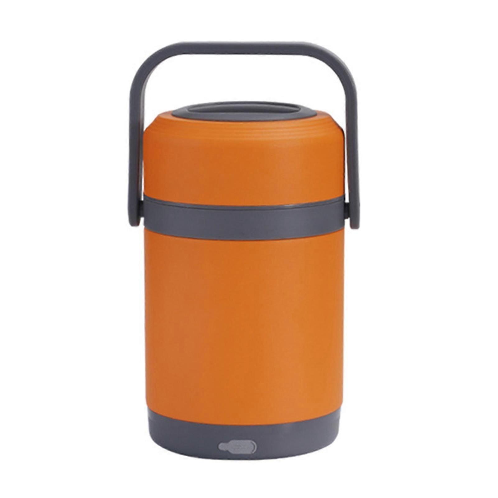 1 Set 1.6/2.0L Insulation Bucket Stackable Large Capacity Rust-proof Detachable Lunch Box Multilayer Electric Thermostatic Lunch Box for Office