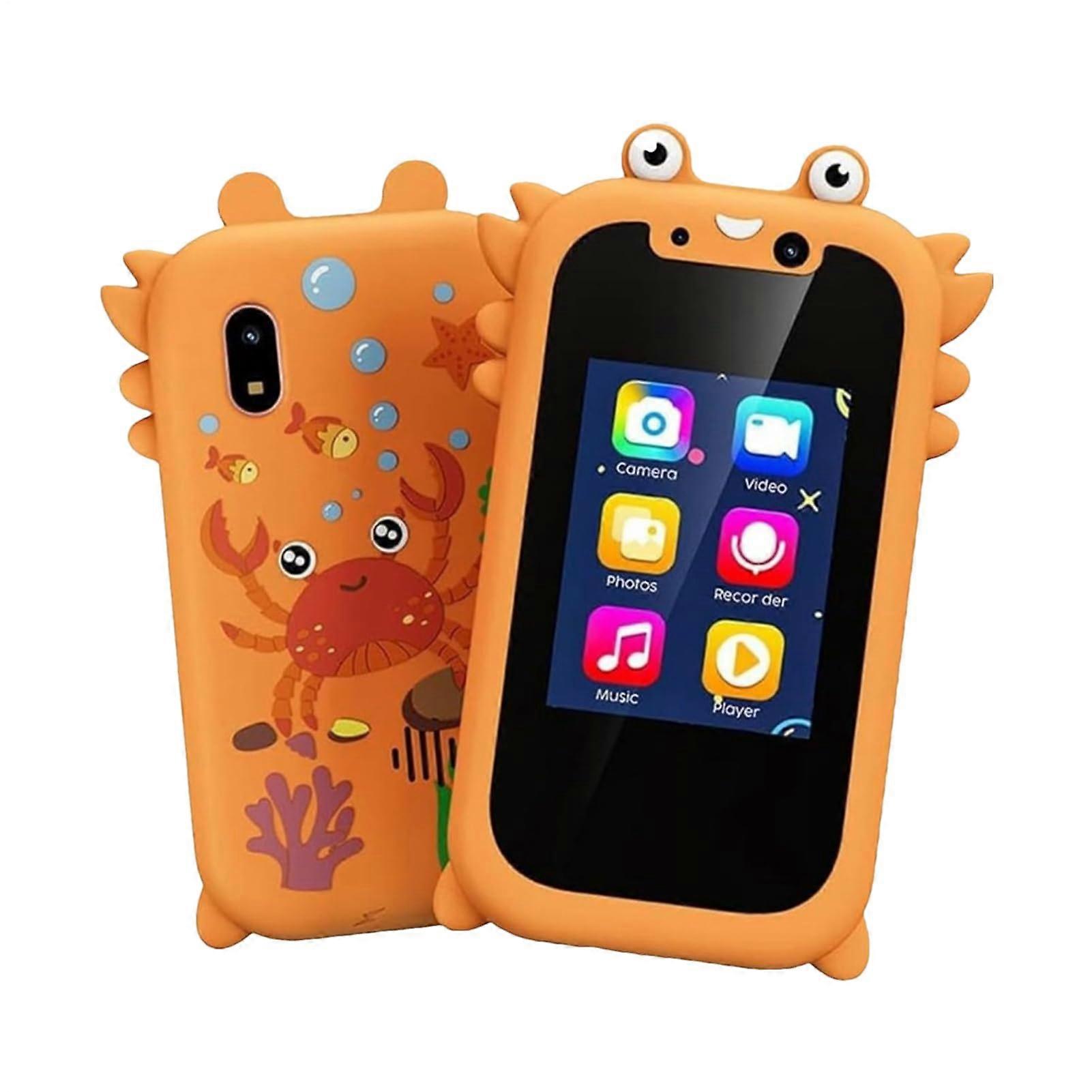 Smart Toy Phone for Kids – Interactive Learning Smartphone, Camera Fun Educational Toy for Girls and Boys, Electronic Phone with Orange Display
