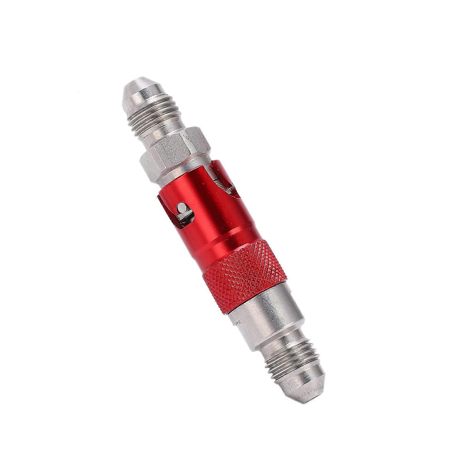 Universal Motorcycle Brake Fluid Quick Release Stainless Steel Adapter for Car and Motorcycles, Red Color, Durable and Compatible