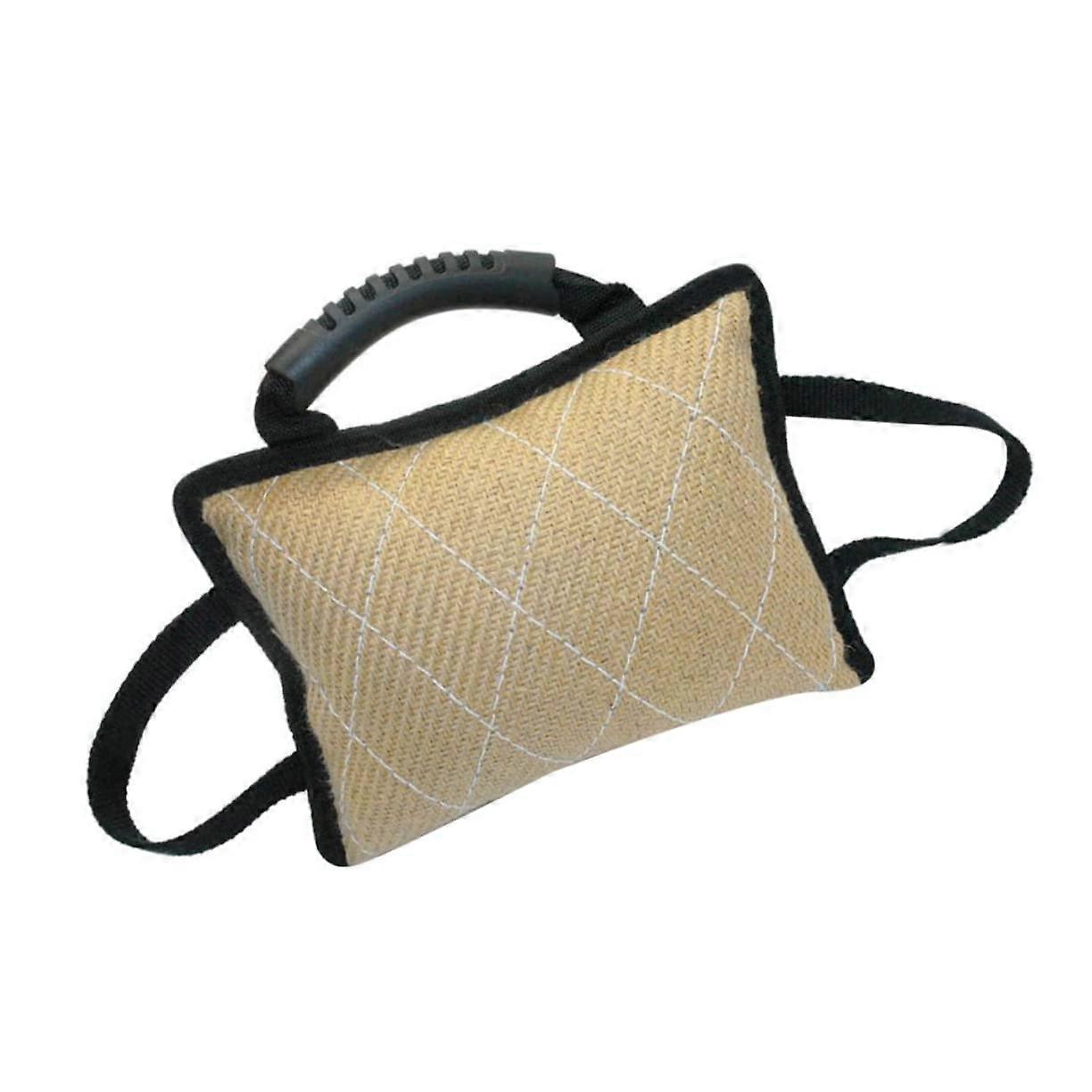 Pet Bite Pillow Handles Dog Chew Toy Jute Teething Toy for Puppies Interactive Dog Training Pillow