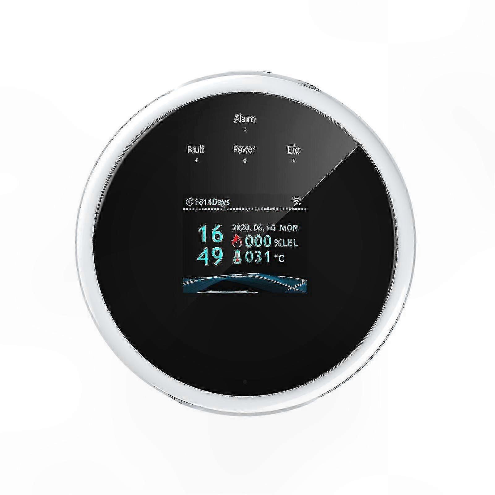 Smart Wi-Fi Gas Leak Detector with LCD Display and App Control Wall-Mounted Methane Alarm for Natural Gas/LPG Sound and Light Alerts