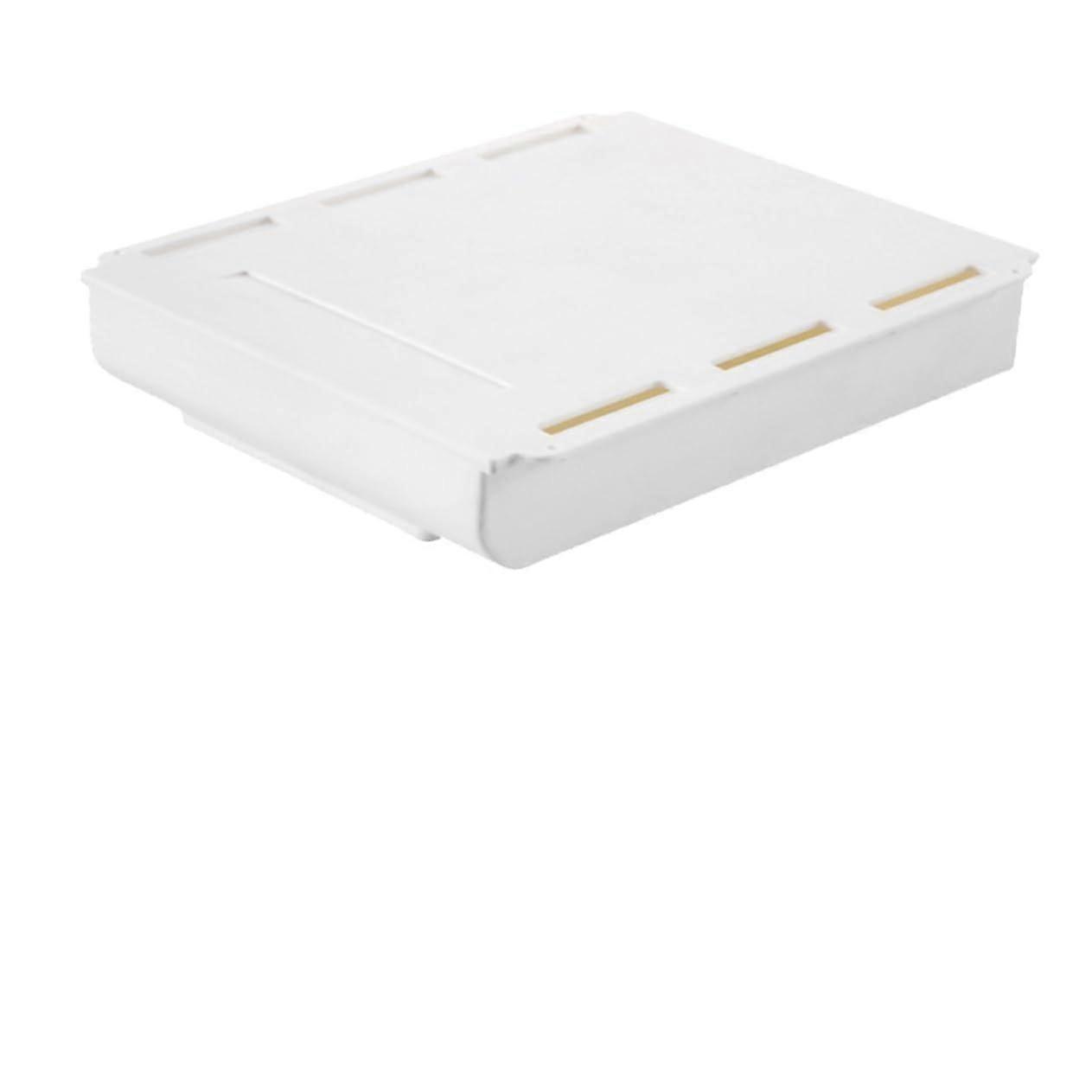 Under Desk Drawer Tray Large White Hidden Storage Box Self-Adhesive Organizer for Pens and Stationery Storage Solutions