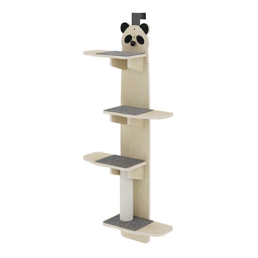4-poziomowe drzwi wiszące drzwi dla kotów wspinaczkowych dla kotów domowych Chwyć deskę Pionowy stojak dla kota Tower Plank Panda Head 1,5 metra Nr ref: 3161