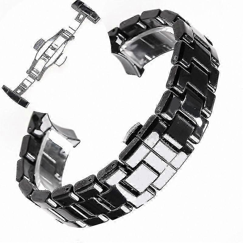 18 מ"מ 22 מ"מ רצועת קרמיקה עבור Armani Watch Ar1400 Ar1410 Ar1402 Ar1401 גברים נשים להקת צמיד חגורת שחור