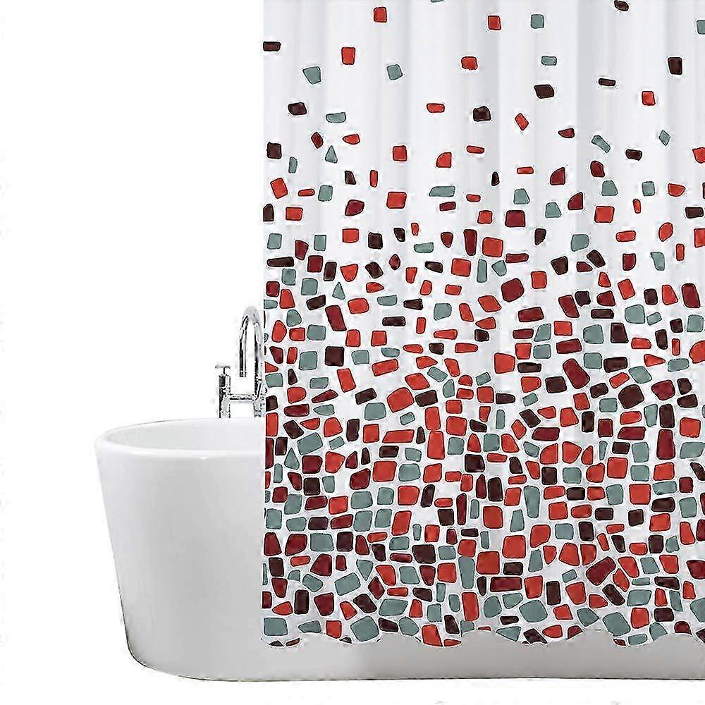 Mildew Resistant Shower Curtain, 180x180cm, Polyester - Mosaic Pattern