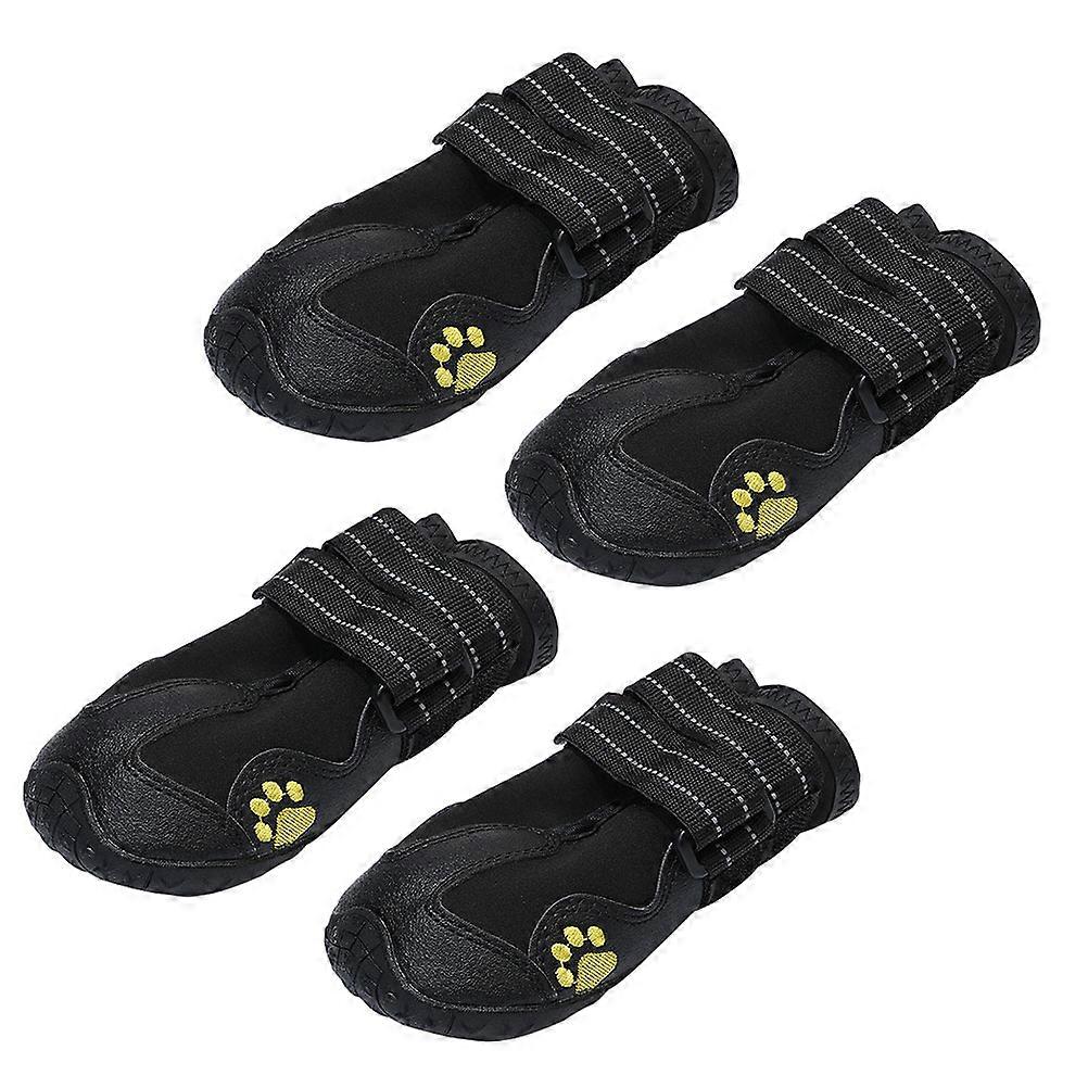 4PCS Dog Shoes Wear Resistant Non Slip Paw Protectors Portable Comfortable Boots for Outdoor Indoor Use on Hard Floors and Various Terrains