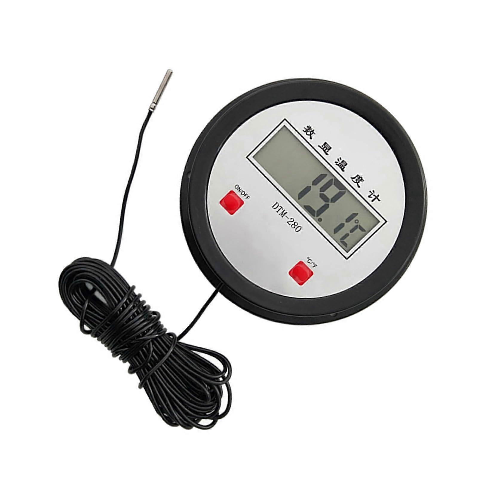 Precise Temperature Meter Digital Thermometer for Industrial Use, Battery-Powered, 10m Waterproof, Digital Display