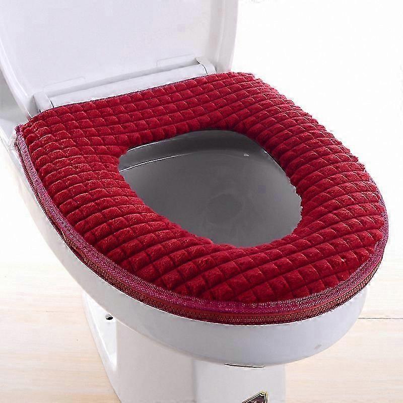 Wine Red Soft Cushion for Toilet Seat - Washable and Comfortable Bathroom Essential Fits Most Lids