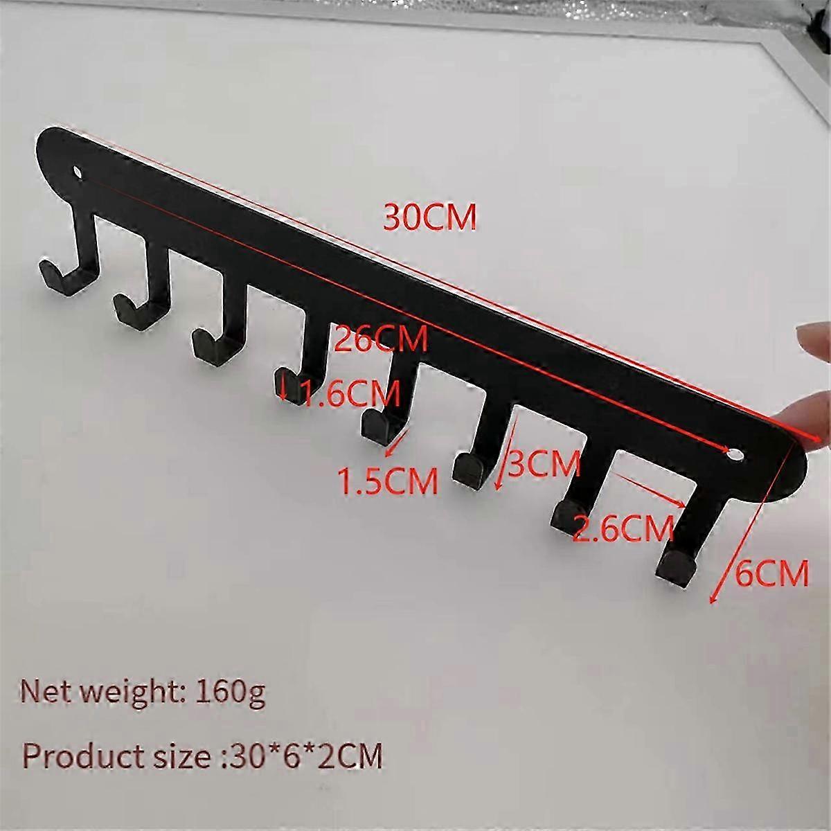 Wall-Mounted Iron Towel Hook with 8 Hooks for Key, Coat & Multi-Purpose Storage Rack