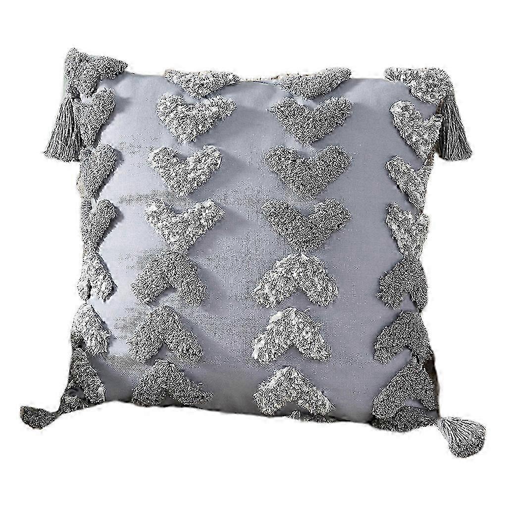 Bohemian Woven Tufted Throw Pillow for Case with Tassels Morocco Geometric for Arrow Striped Pattern Decorative Square Cushion Cover for Sofa Bed Car