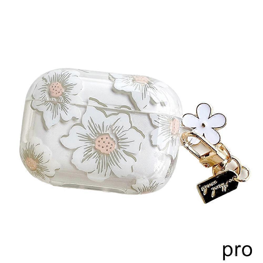 Flower Design Protective Case for AirPods - Stylish & Cute with Pendant Keychain, Durable TPU Material Anti-Fall & Dustproof