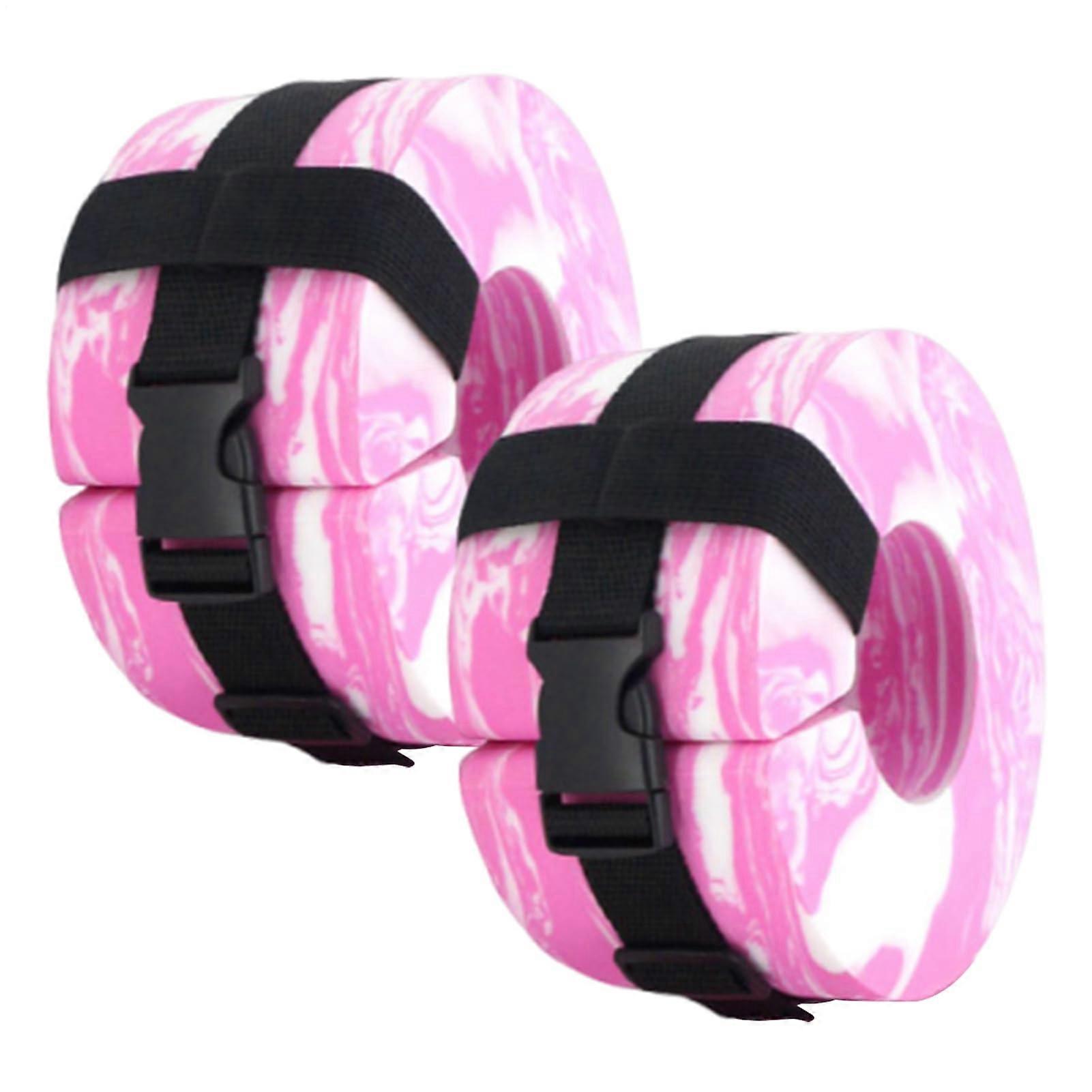 Swim Aquatic Cuffs - Adjustable Floating Fitness Rings for Pool Workouts, Lightweight Pink and White Water Exercise Gear