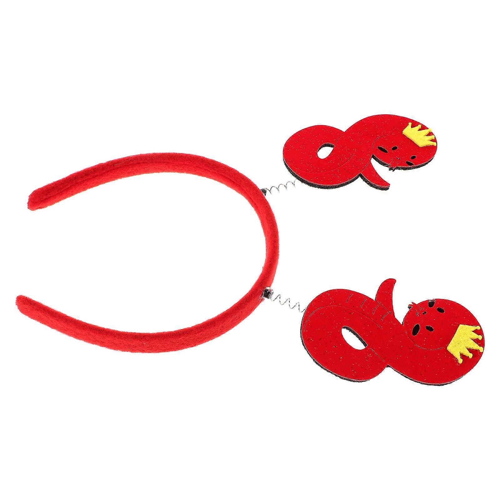 Snake Party Headbands for Hair Celebration Cloth Red Unique Design Glitter Sequin Hairstyle 2025 New Year Events