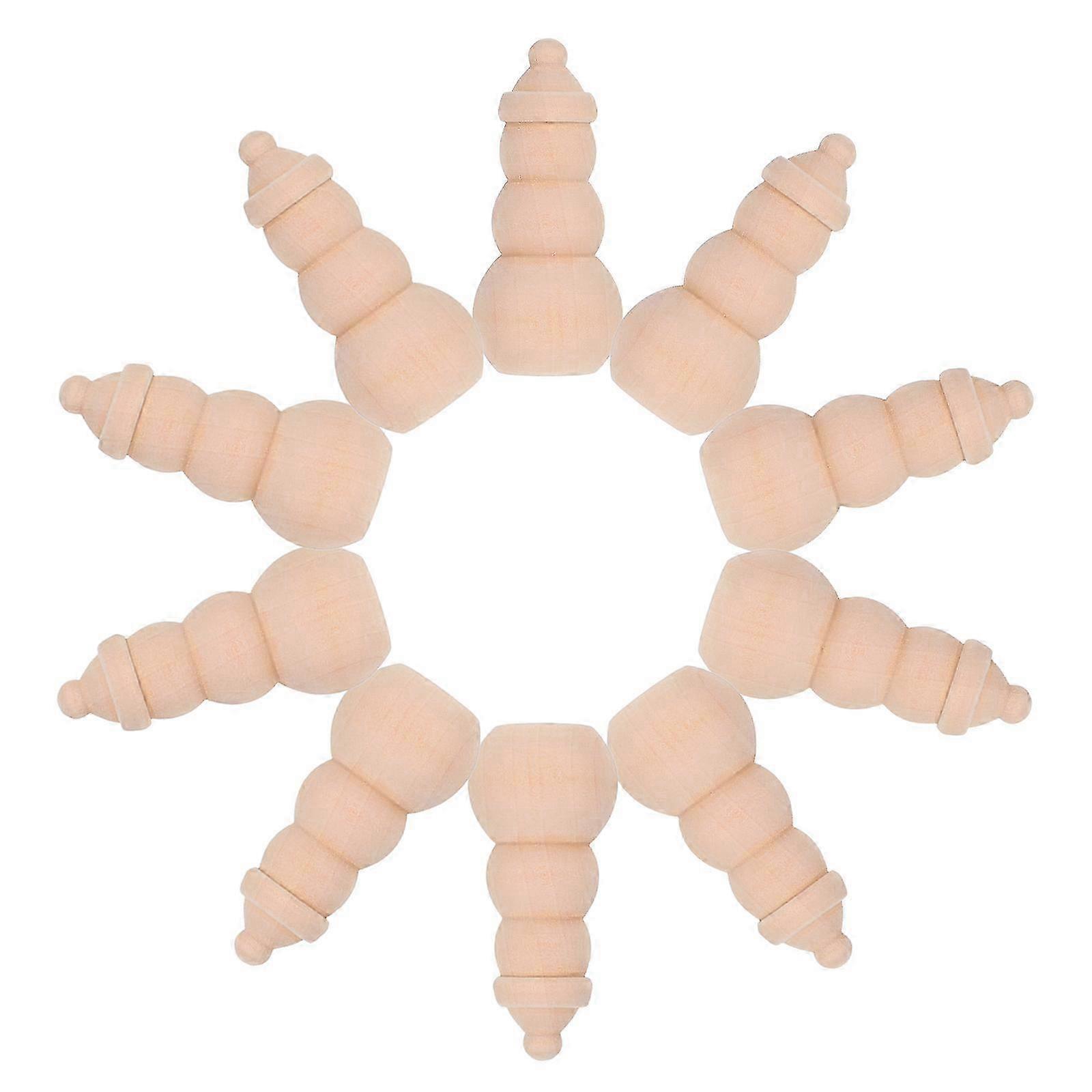 Natural Wood Snowman Models Diy Craft Painting for Holiday Decor Round Head Wooden Snowman 10Pcs