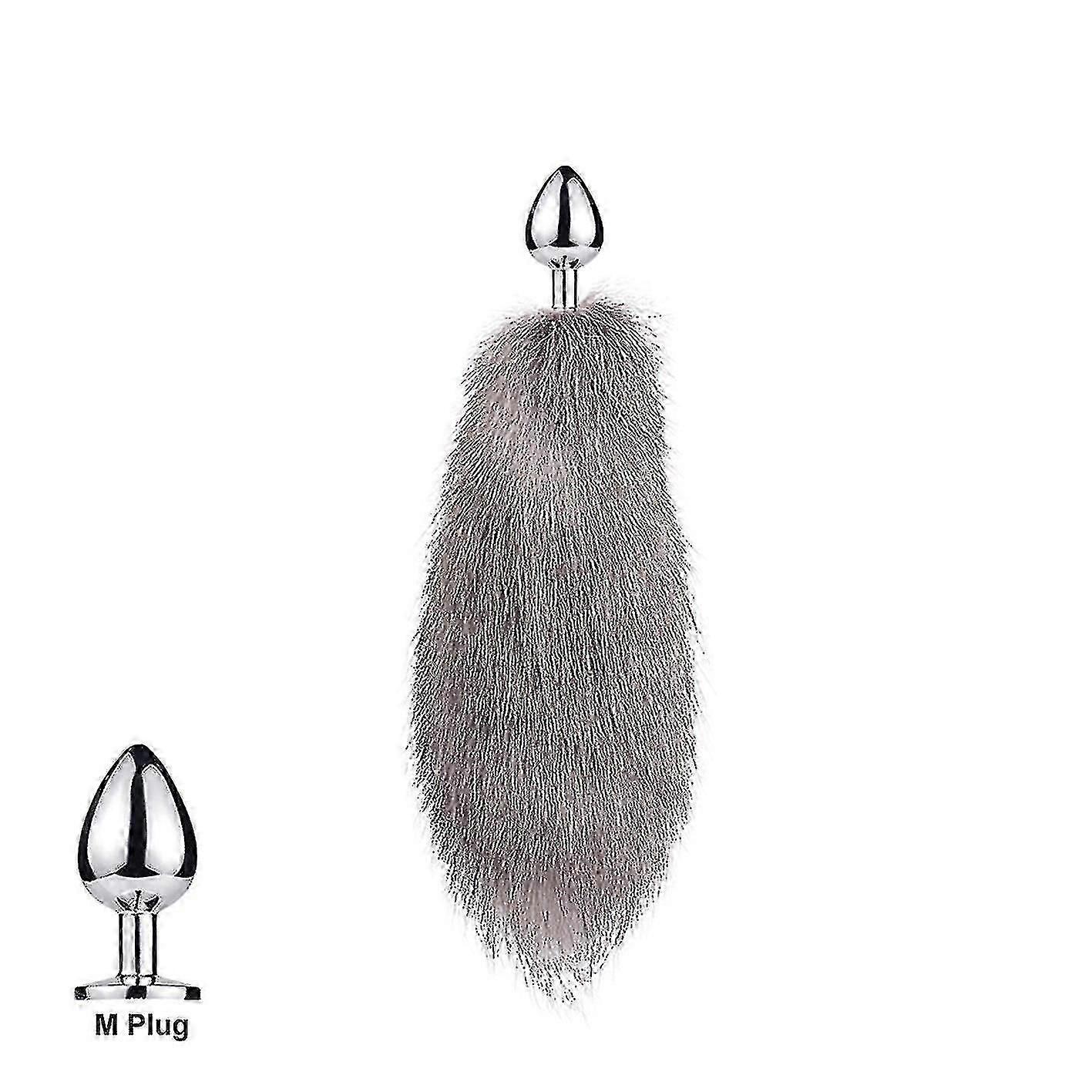detachable fox tail plug in small real hair for dogs